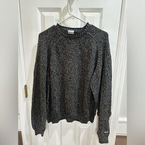 Columbia Men’s Vintage 2000s Gray Marled Knit Crew Neck Sweater 100% Cotton Med‎